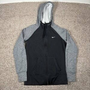 Nike Hoodie Women's S Gray Therma-Fit Training Sweatshirt Full Zip Jacket Active